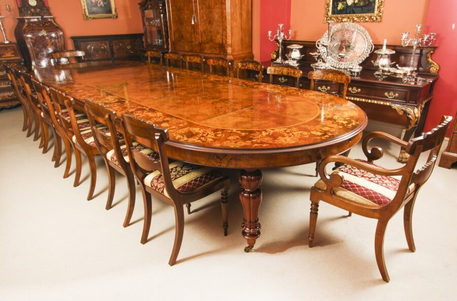 Large Marquetry Dining Table & Chairs Set | Bespoke Marquetry Dining Table & Chairs | Ref. no. 01213 A | Regent Antiques